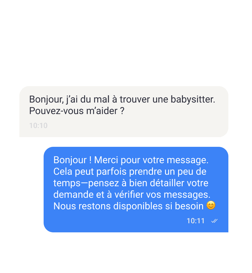 Profil babysitter vérifié avec note