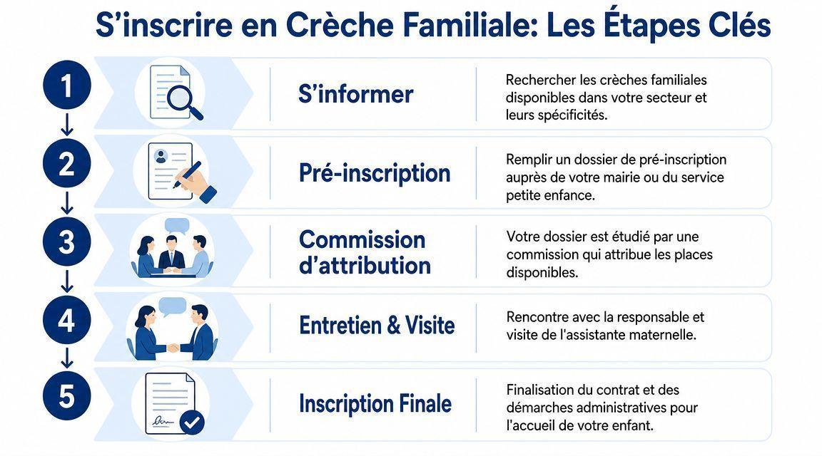 Infographie illustrant les cinq étapes clés pour s