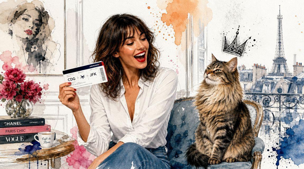 Une femme souriante tient un billet d