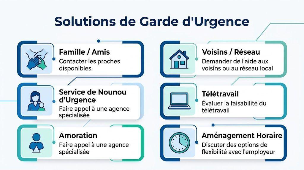 Infographie présentant diverses solutions de garde d